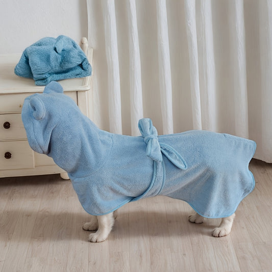 1pc, 2 colors and 7 sizes available. Cute bear ear pet bathrobe with hood, absorbent and soft for warmth. Suitable for small to medium-sized dogs like Maltese, Teddy, Poodle, Shih Tzu, Beagle, Golden Retriever, Labrador, and Doberman