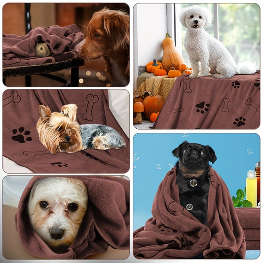 8pcs Brown Bulk Towels For Drying Dogs Cats Pet Towels Puppy Microfiber Quick Drying Dog Paw Bath Towel Pet Bathing Supplies Absorbent For Medium Dogs Pets (40 X 24 Inch)